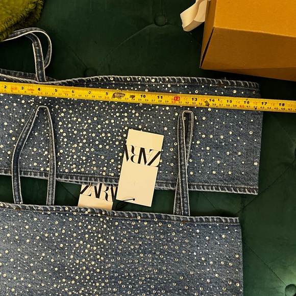 ZARA Rhinestone denim top 💙 - Picture 8 of 10